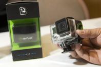 A Re-fuel rechargeable battery for GoPro Hero cameras is displayed during the 2015 International Consumer Electronics Show (CES) in Las Vegas, Nevada January 4, 2015. The battery gives 12 hours of power, a representative said. REUTERS/Steve Marcus