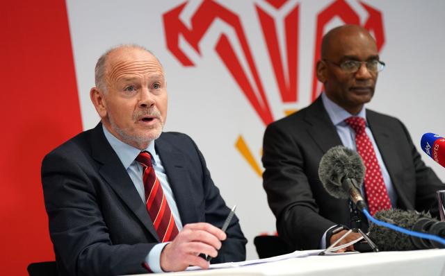 Welsh Rugby Union chairman Ieuan Evans (left) and acting chief executive Nigel Walker - Jacob King/PA Wire