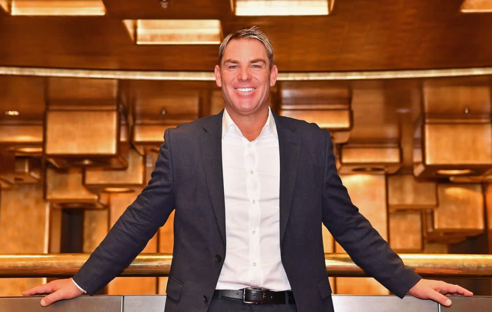 Shane Warne (here in Melbourne earlier this year) is reportedly set to be the next Bachelor. Source: Getty