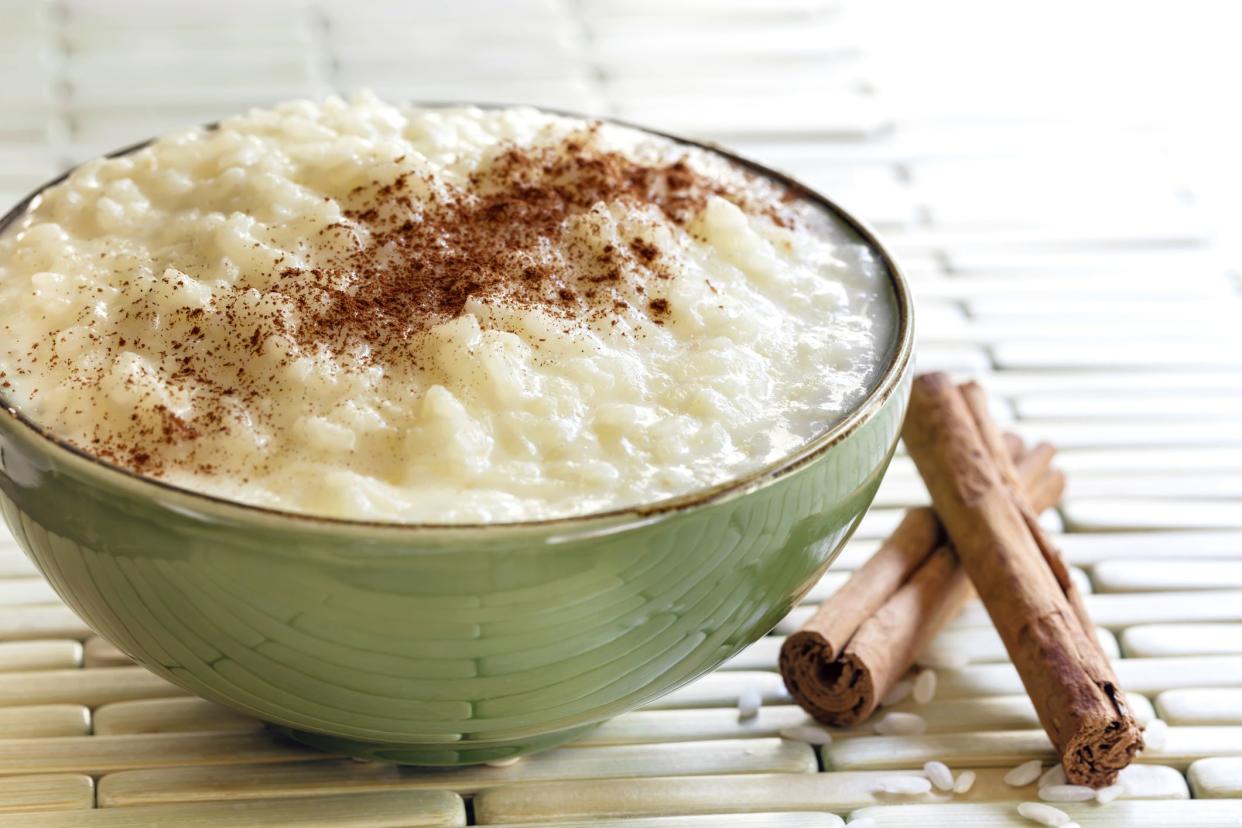 rice pudding with cinnamon stick