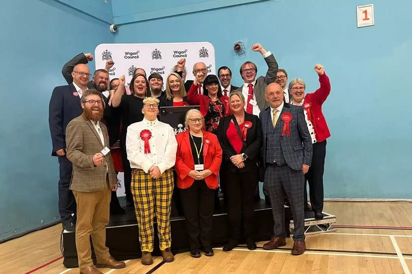 Labour celebrates a win in Leigh and Atherton -Credit:UGC