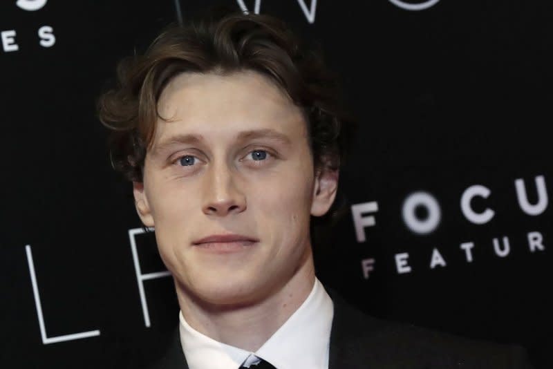 George Mackay arrives on the red carpet for a special screening of the film "Wolf" in New York City in 2021. File Photo by Peter Foley/UPI