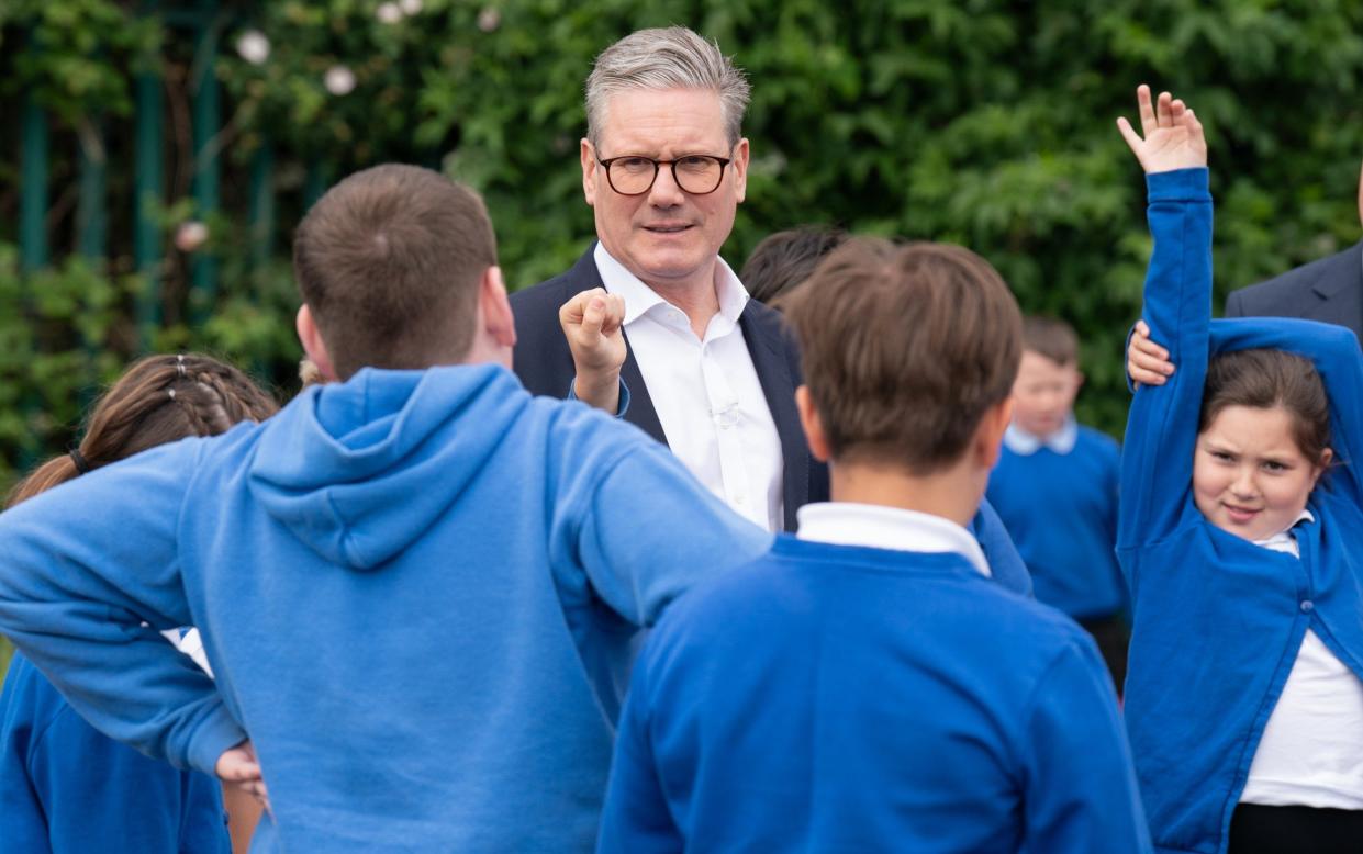 Sir Keir Starmer visits a school in Middlesbrough during his general election campaigning