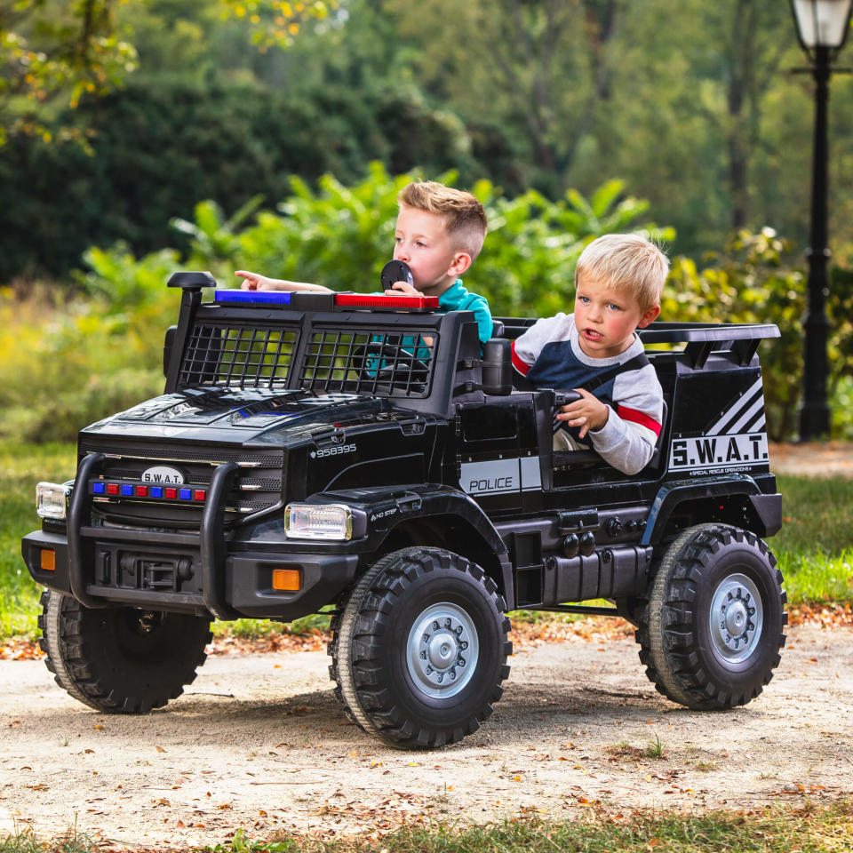 Huffy 12V Battery-Powered SWAT Truck 2-Seater Ride-On Toy. (Photo: Walmart)