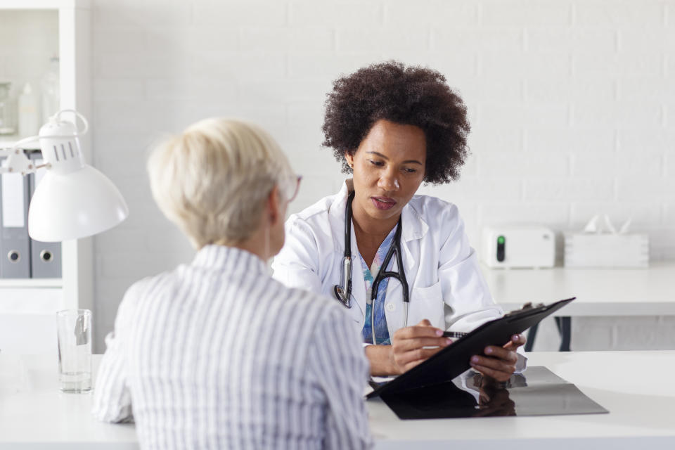 Woman consulting about menopause. (Getty Images)