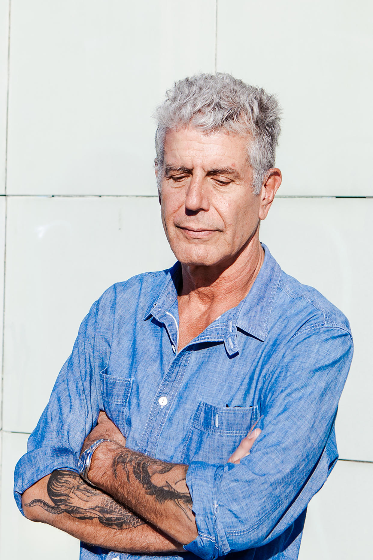 Anthony Bourdain en el muelle 57, donde planeaba inaugurar el Bourdain Market, en Nueva York, el 20 de septiembre de 2015. (Alex Welsh/The New York Times)