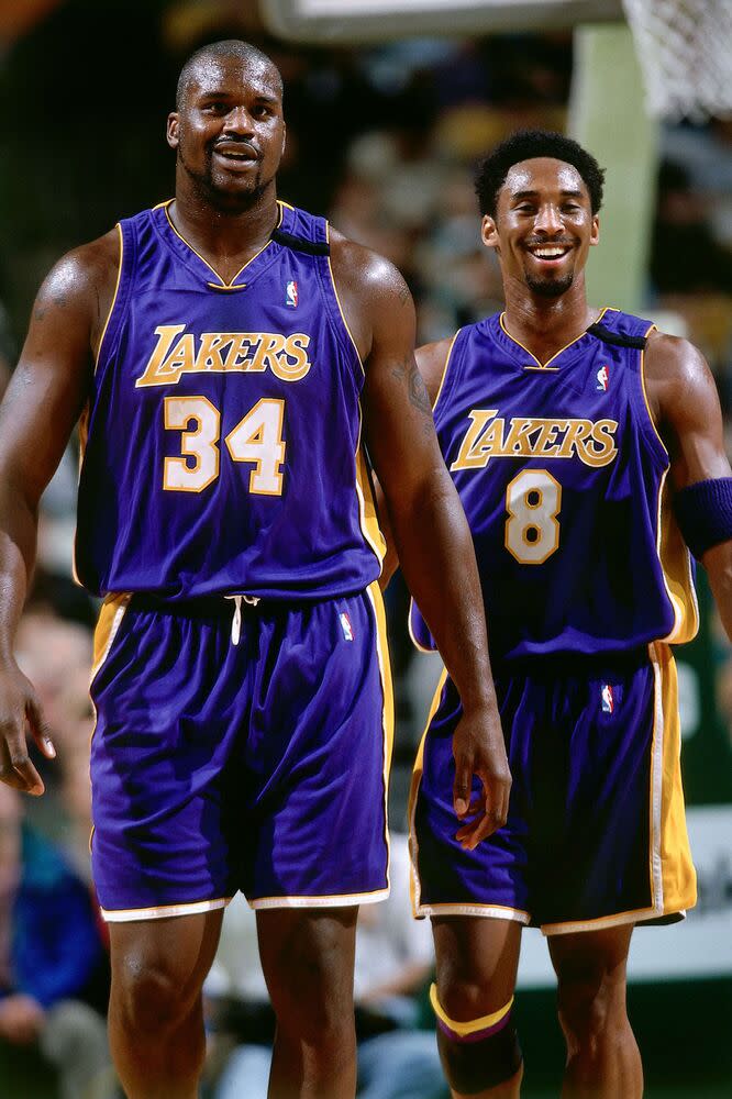 Shaquille O'Neal and Kobe Bryant | Andrew D. Bernstein/NBAE via Getty Images