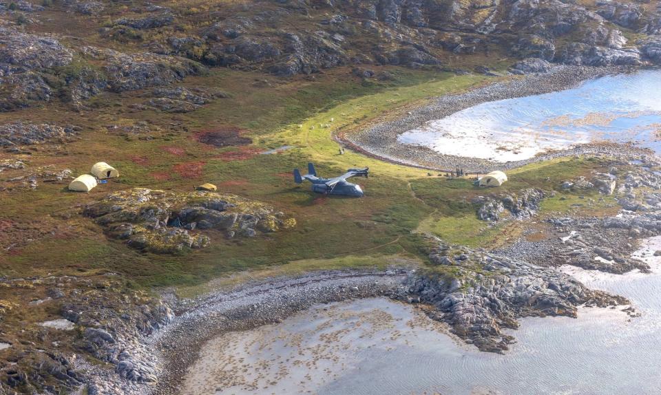 Air Force CV-22 in Norway nature preserve