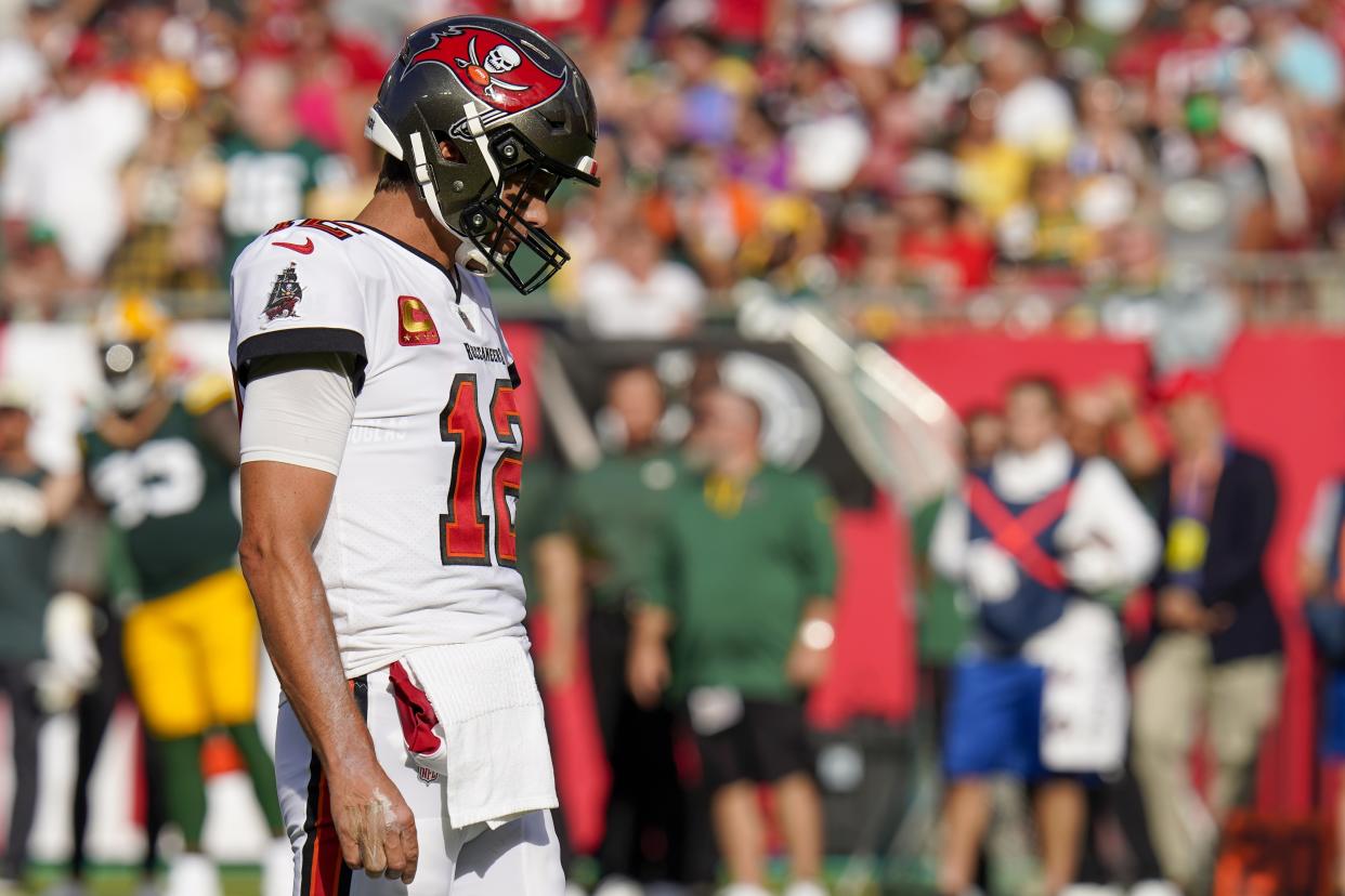 Tampa Bay Buccaneers quarterback Tom Brady had another quiet game to start the season. (AP Photo/Chris O'Meara)