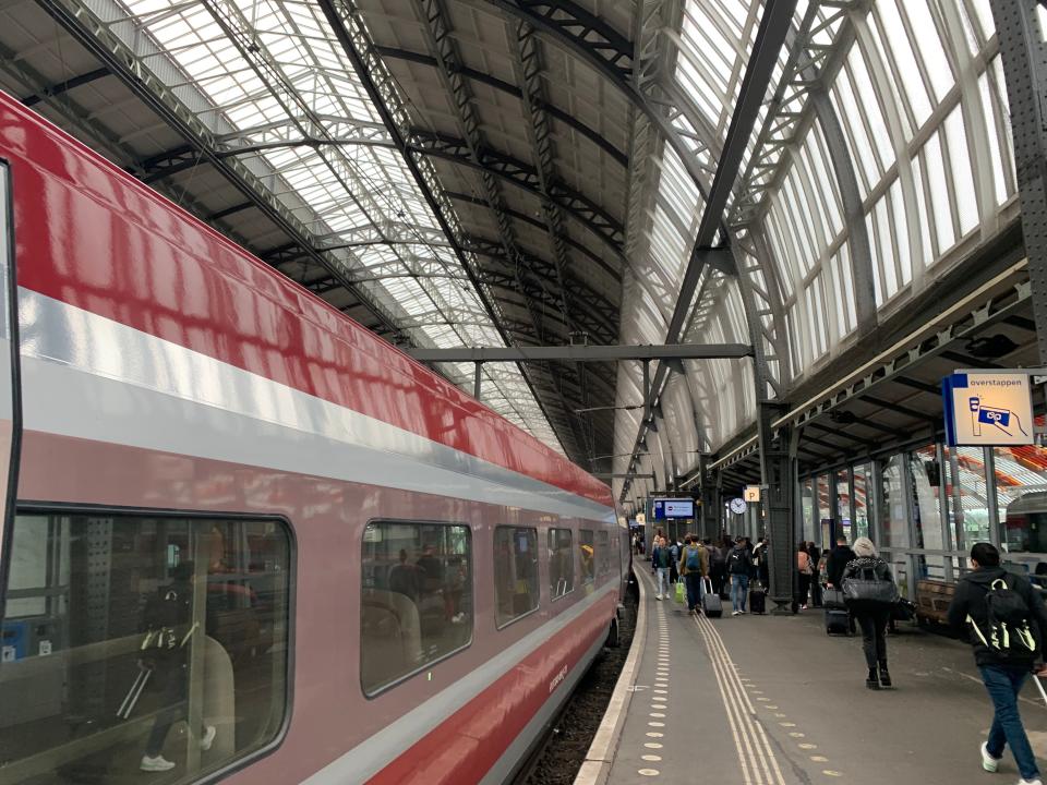 interior shot of amsterdam central train station