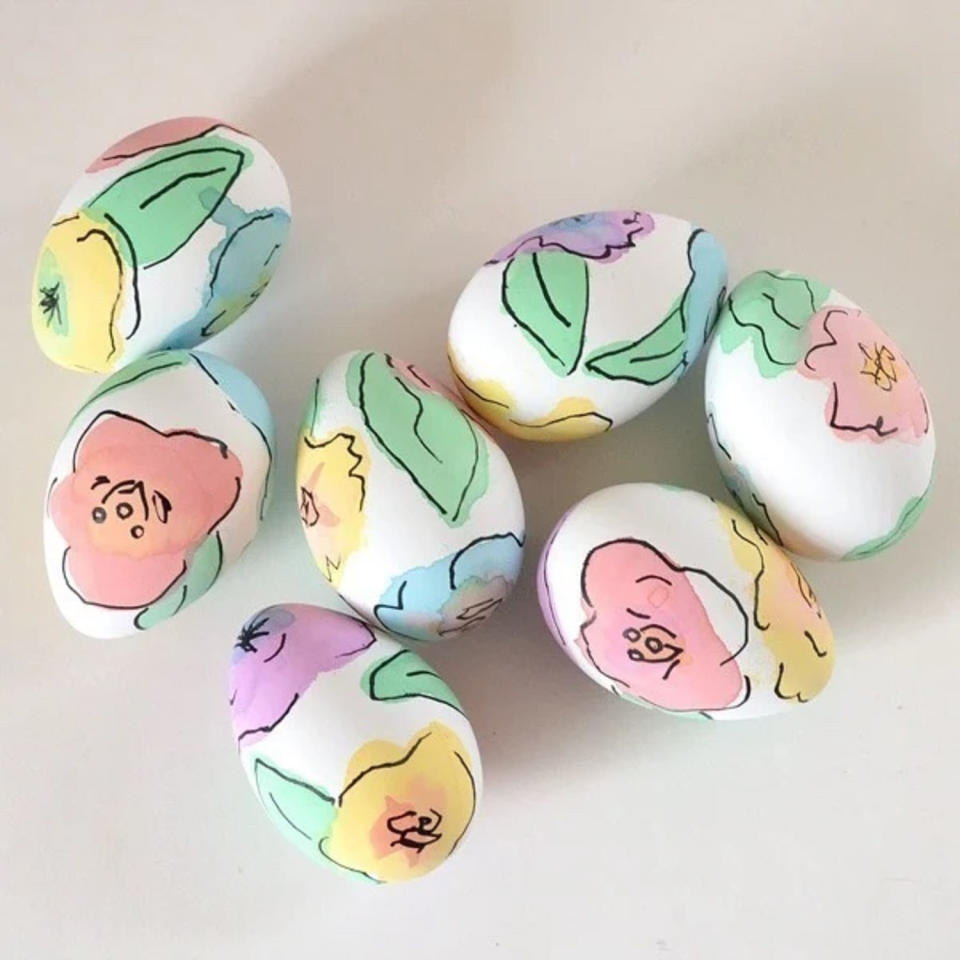 watercolor floral easter eggs (Dream a Little Bigger )