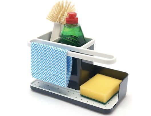 This easy-drain sink caddy that boasts plenty of storage space