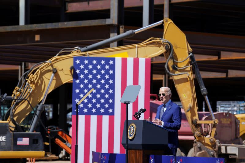 U.S. President Joe Biden visits the Intel Ocotillo Campus, in Chandler