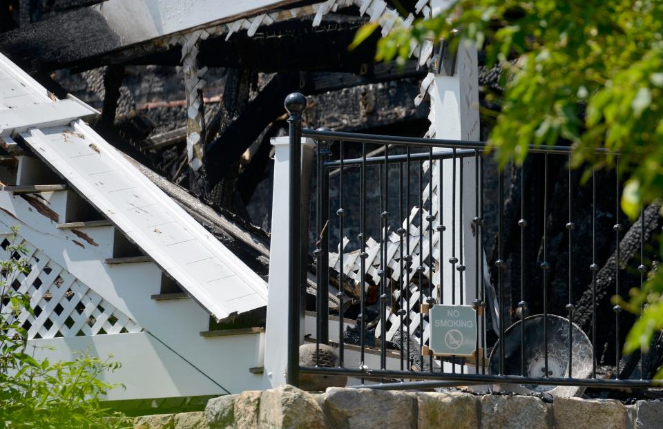 A no-smoking sign hung on the railing on the Veranda House property in July.