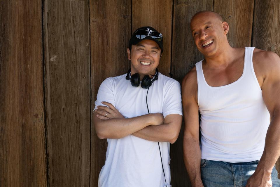 Justin Lin and Vin Diesel behind the scenes fast 9 f9