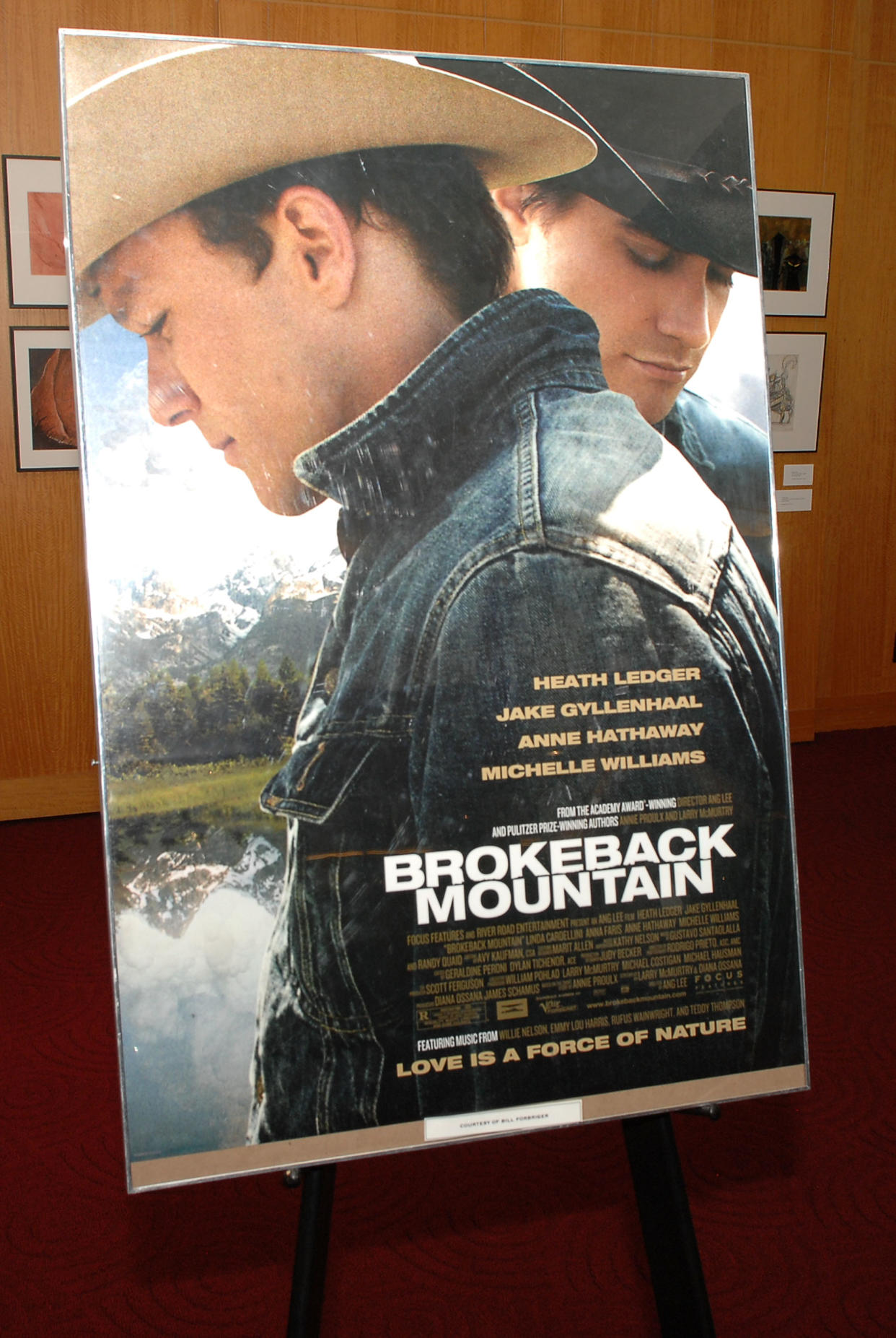 BEVERLY HILLS, CA - AUGUST 4:  The movie's poster is seen at the Academy of Motion Picture Arts and Sciences' Great to Be Nominated screening of "Brokeback Mountain"  at the Samuel Goldwyn Theater on August 4, 2008 in Beverly Hills, California.  (Photo by Stephen Shugerman/Getty Images)