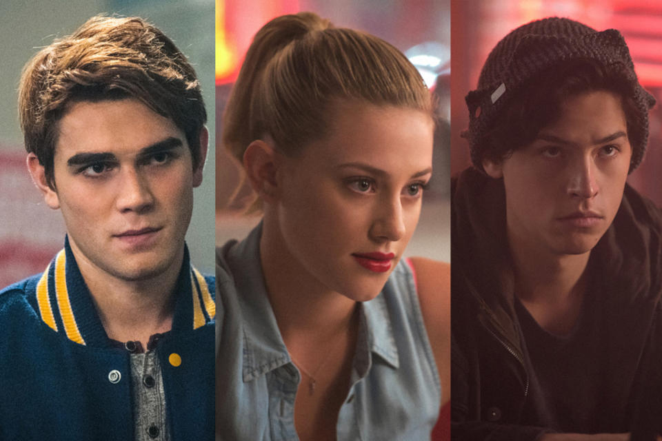 From left, Archie (K.J. Apa), Betty (Lili Reinhart), and Jughead (Cole Sprouse). (Photo: Everett Collection)