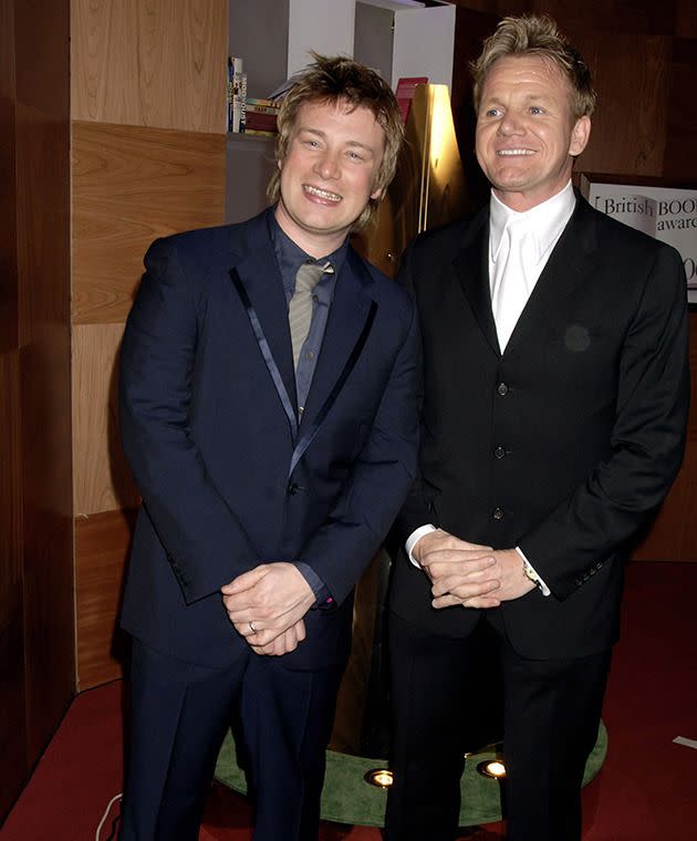 Jamie Oliver and Gordon Ramsay pictured in happier times. Photo: Getty.