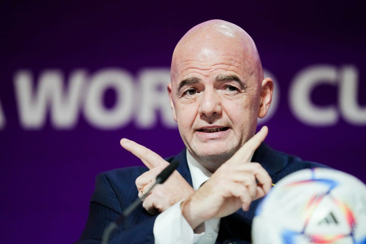 FIFA president Gianni Infantino came in for criticism following his bizarre comments ahead of the start of the World Cup in Qatar (Nick Potts/PA) (PA Wire)