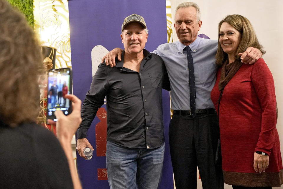 Independent presidential candidate Robert F. Kennedy Jr. interacts with voters at a voter rally, Wednesday, Dec. 20, 2023, in Phoenix. (AP Photo/Matt York)