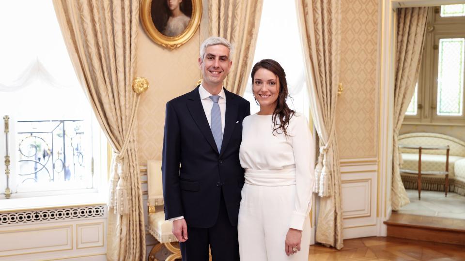 Newlywed Princess Alexandra and Nicolas Bagory held an intimate reception at the Grand Ducal Palace