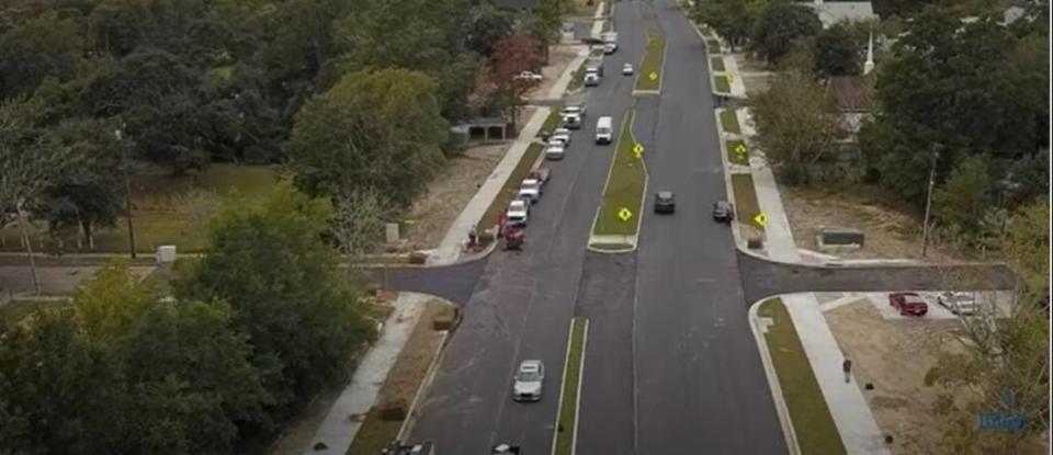 It’s now a straight shot from I-110 to the new main gate entrance to Keesler Air Force Base in Biloxi, with land waiting to be developed along the new boulevard.