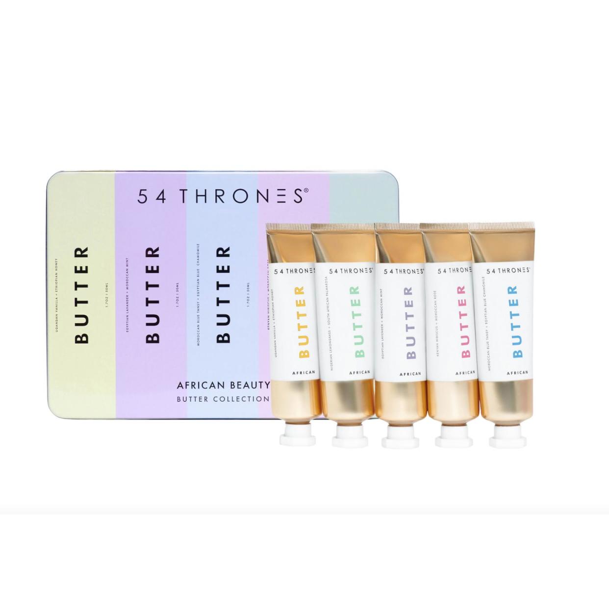 <p><a href="https://go.redirectingat.com?id=74968X1596630&url=https%3A%2F%2Fwww.sephora.com%2Fproduct%2F54-thrones-african-beauty-butter-collection-deluxe-tin-P476417&sref=https%3A%2F%2Fwww.townandcountrymag.com%2Fstyle%2Fbeauty-products%2Fg9519840%2Fbest-beauty-gift-ideas%2F" rel="nofollow noopener" target="_blank" data-ylk="slk:Shop Now;elm:context_link;itc:0;sec:content-canvas" class="link rapid-noclick-resp">Shop Now</a></p><p>African Beauty Butter Collection Deluxe Tin</p><p>sephora.com</p><p>$80.00</p>