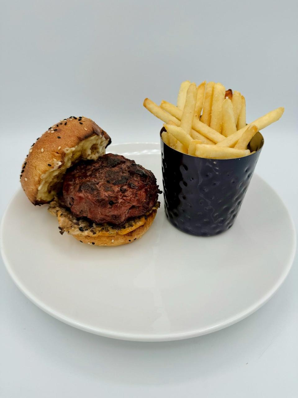 The black label burger at Prime & Providence, the new steakhouse from Dominic Iannerelli and Cory Gourley in West Des Moines.