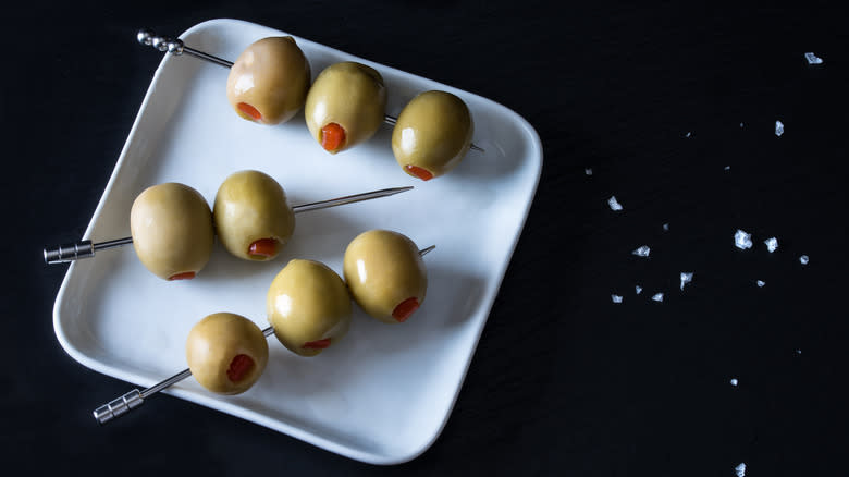 queen olives on toothpicks