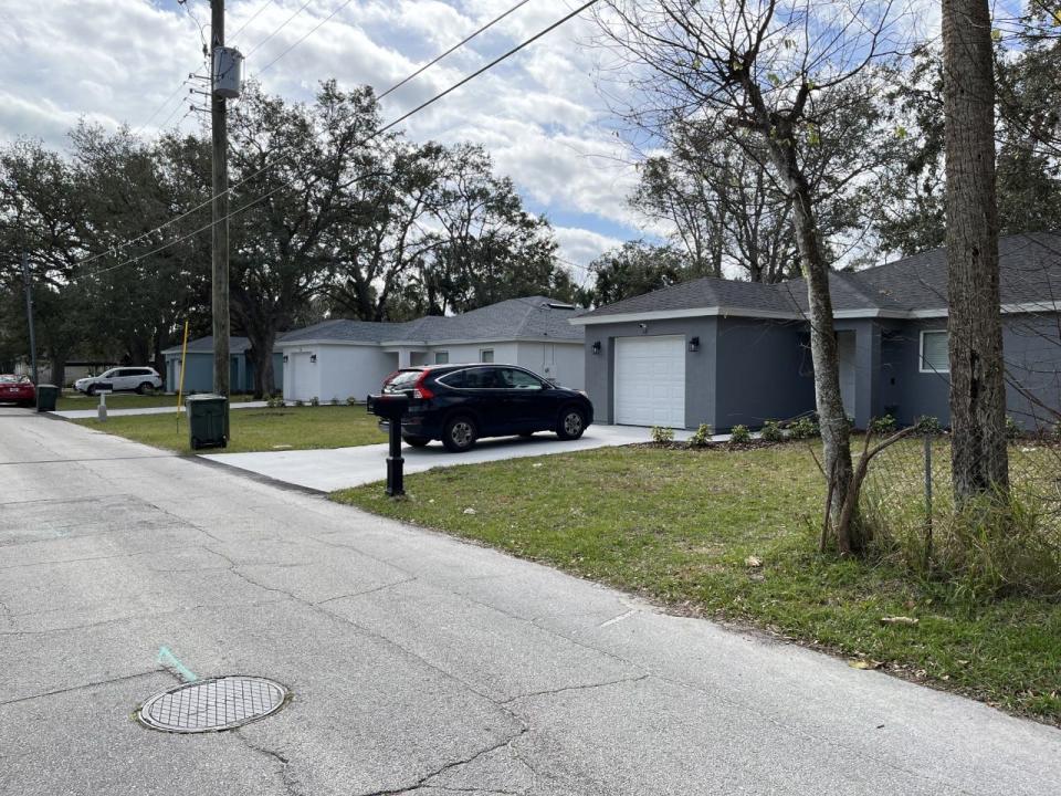 The new Homes Bring Hope program has brought new houses to Daytona Beach's Midtown neighborhood. Pictured are four Homes Bring Hope houses located side by side on North Caroline Street north of Mary McLeod Bethune Boulevard.