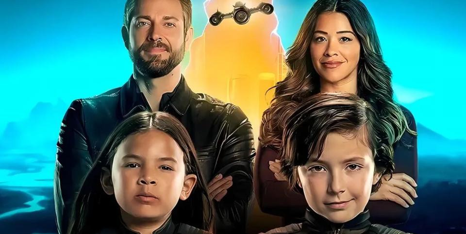 spy kids armageddon, with gina rodriguez, zachary levi, connor esterson, and everly carganilla