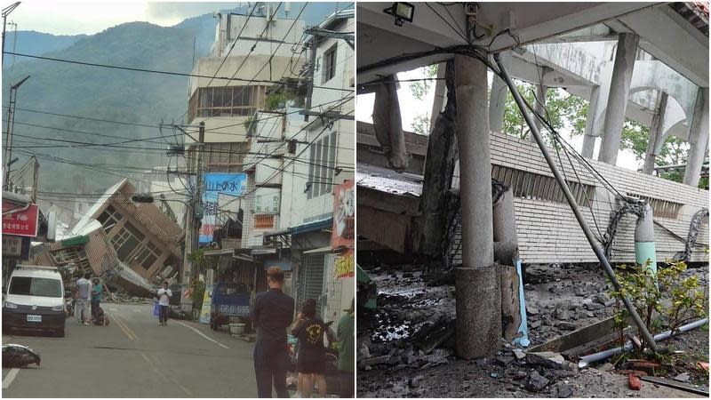 中央災害應變中心今（19日）上午9時公布目前已造成1死、146傷及多處建物受損。（翻攝自Kolas Yotaka臉書）
