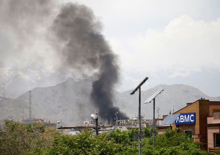 Smoke rises from the site of a blast in Kabul, Afghanistan May 8, 2019. REUTERS/Mohammad Ismail