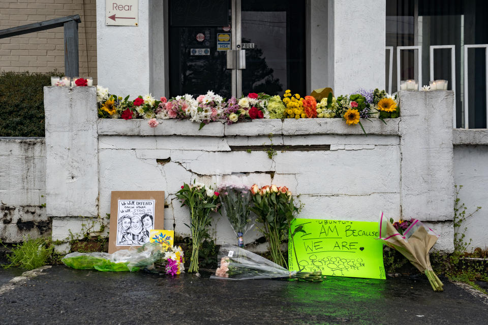 Memorial at the site of two shootings 