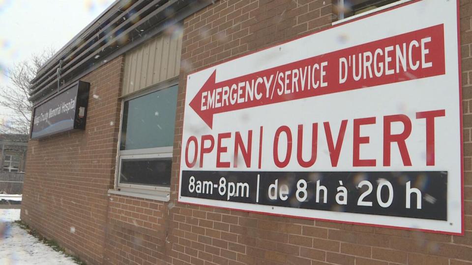 The emergency department at Kings County Memorial Hospital has been closed on weekends since last July, and is now reopening for five hours on Saturdays.  (Brian Higgins/CBC - image credit)