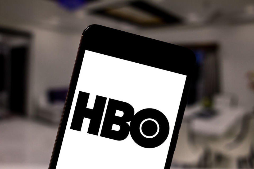 The HBO logo on a smartphone