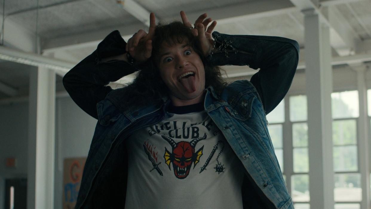  Joseph Quinn as Eddie Munson in Stranger Things 4. 