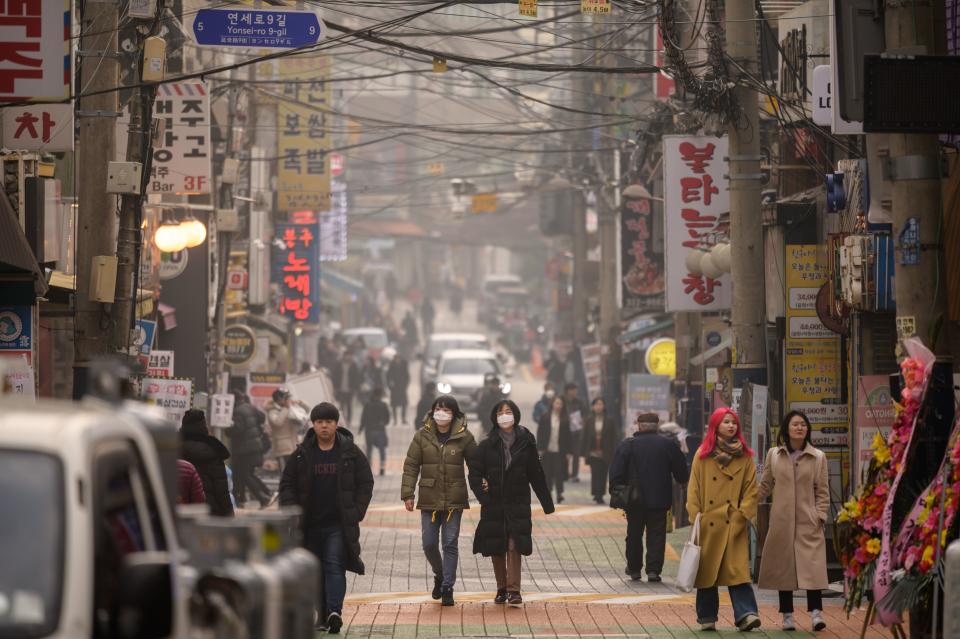 <p>The Asian country emitted 651.9 million metric tonnes of CO2 in 2019, growing at a rate of 5.05 percent annually between 1970 and 2019, from 62.8 million metric tonnes in 1970. Because of a lack of natural resources, South Korea relies on imports to meets its fossil fuel consultation requirements. The country is working towards reducing emissions, with a focus on investing in more environmentally friendly energy and transport. The country plans to cut railway emissions by replacing diesel trains with a new bullet train by 2029. In July 2020, South Korean President, Moon Jai-in launched the Green New Deal, which, among other aspects calls for expansion of solar panels and wind turbines to 42.7 gigawatts in 2025. South Korea also aims to go carbon neutral by 2050 and remodel buildings, recycle, create urban forests, and create low-carbon energy industrial complexes to reduce reliance on fossil fuels. <br><br><strong><em>Image credit: </em></strong>(Photo by Ed JONES / AFP) (Photo by ED JONES/AFP via Getty Images)</p> 