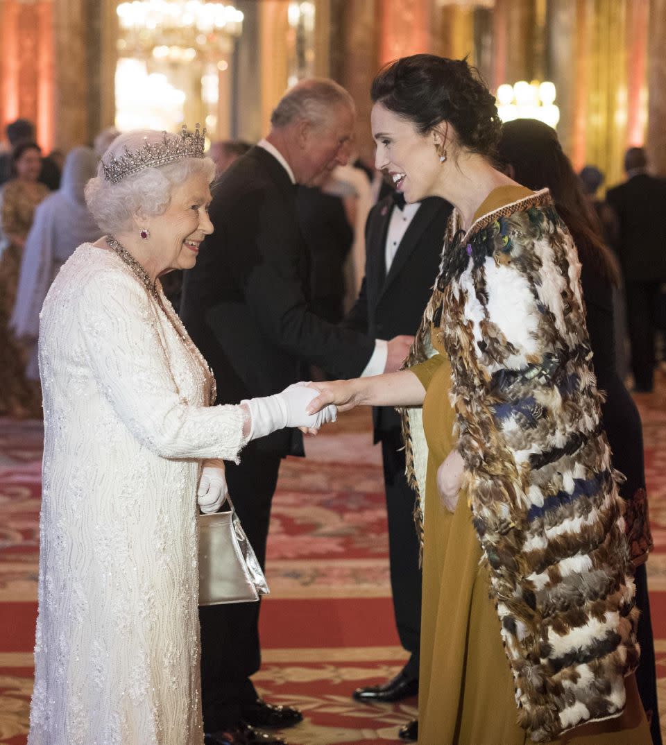 New Zealand Prime Minister Jacinda Ardern showed off her baby bump at the event. Photo: Getty Images