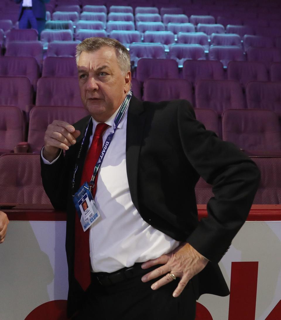 VANCOUVER, BRITISH COLUMBIA - JUNE 21: Don Waddell of the Carolina Hurricanes attends the 2019 NHL Draft at the Rogers Arena on June 21, 2019 in Vancouver, Canada. (Photo by Bruce Bennett/Getty Images)