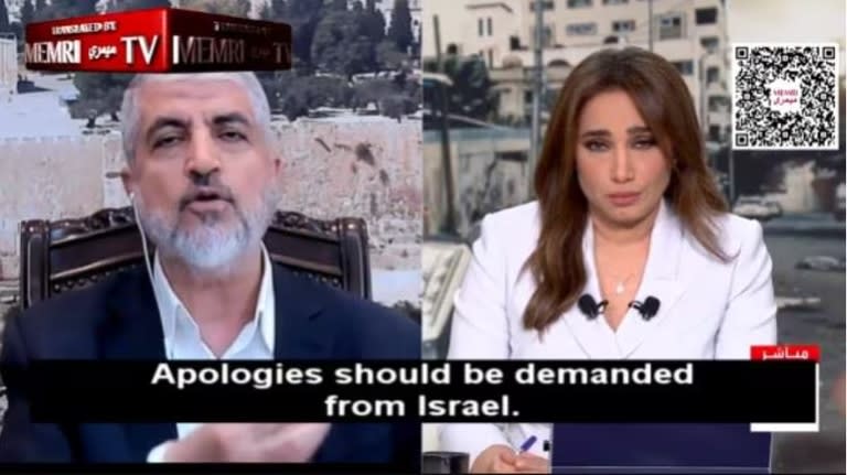 El exlíder de Hamas Khaled Mashal, durante la entrevista