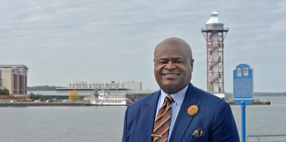 Erie-Western Pennsylvania Port Authority Executive Director Martin Lamar is shown near Presque Isle Bay and the Bicentennial Tower  on Oct. 18. LaMar announced Tuesday that he will be leaving the Port Authority.