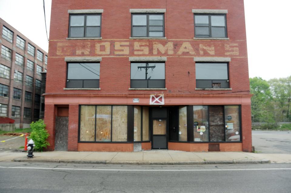 The former Grossman's warehouse at 69 North Montello St. in Brockton, as seen on May 19, 2022. The city plans to demolish the building.