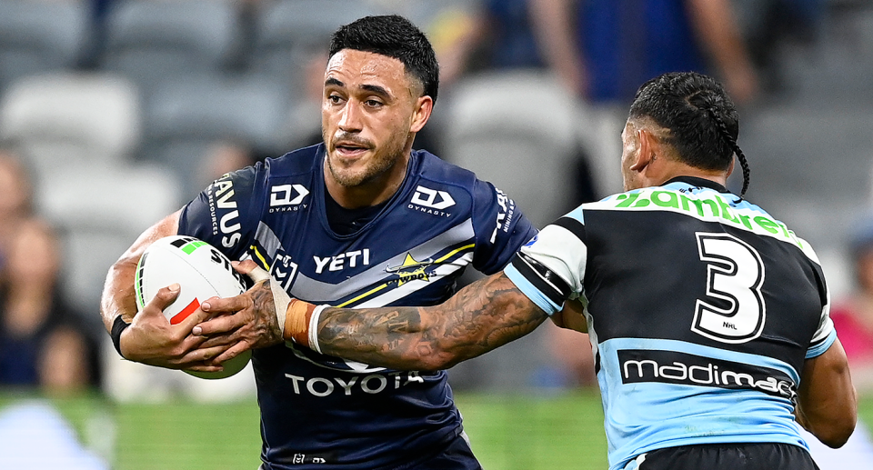 Valentine Holmes has been given permission to speak with rival clubs despite having another 12 months on his Cowboys contract after this season. Pic: Getty