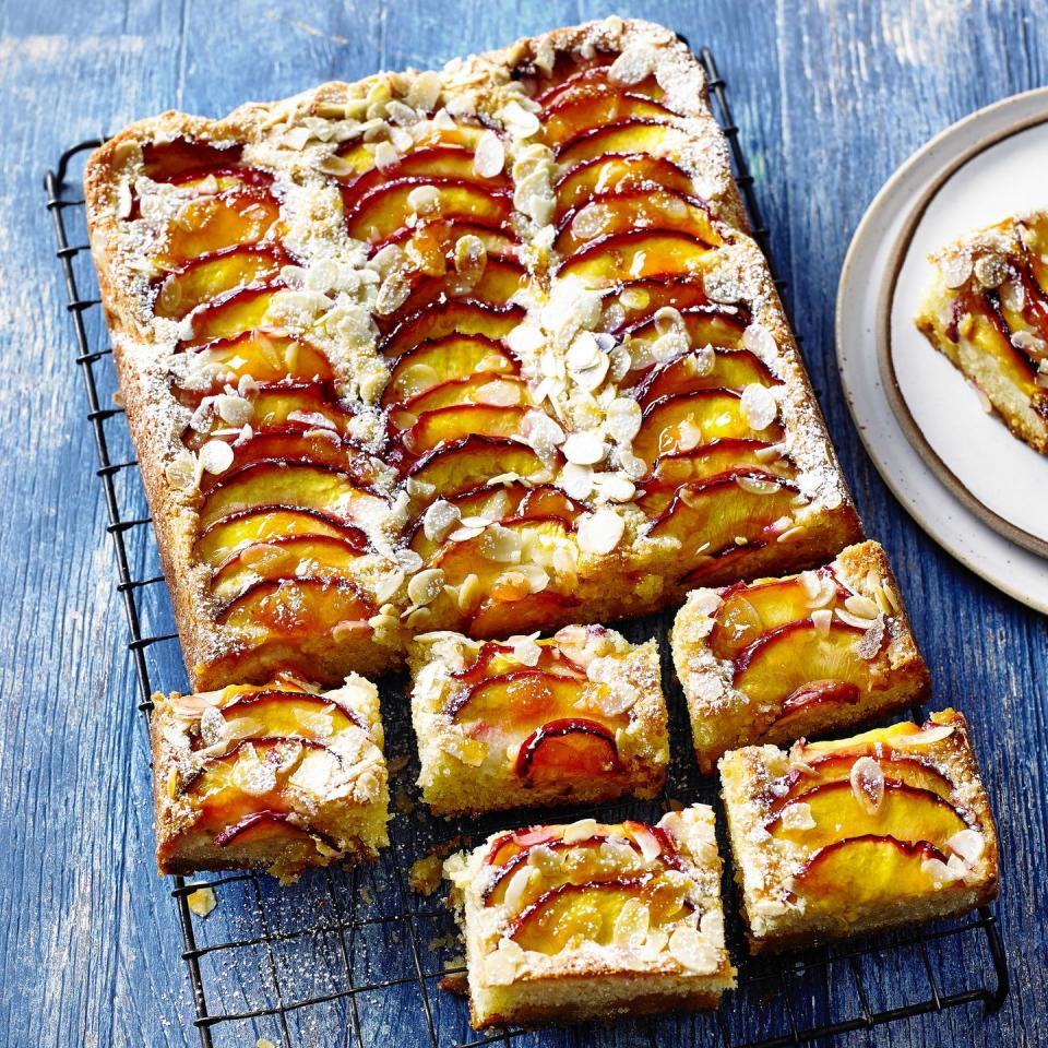<p>Put the kettle on – this easy and light bake is sure to impress.</p><p><strong>Recipe: <a href="https://www.goodhousekeeping.com/uk/food/recipes/a29204831/bakewell-cake-nectarine-almond/" rel="nofollow noopener" target="_blank" data-ylk="slk:Nectarine and Almond Bakewell Cake;elm:context_link;itc:0;sec:content-canvas" class="link ">Nectarine and Almond Bakewell Cake</a></strong></p>