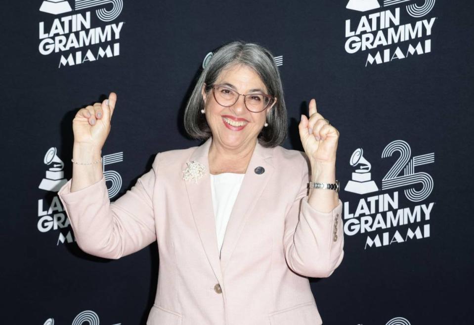 Daniella Levine Cava, alcaldesa de Miami-Dade, en el evento de anuncio de la ceremonia 25 del Latin Grammy Awards, en Miami el 17 de abril de 2024.