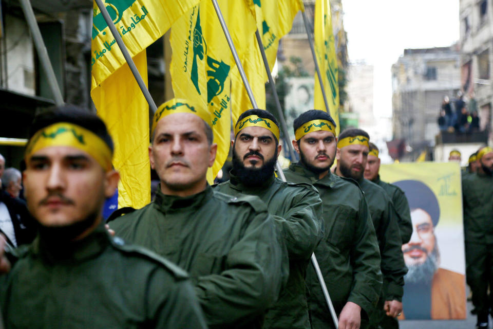 Hezbollah fighters funeral procession in Lebanon (Marwan Naamani / DPA via Getty Images file)