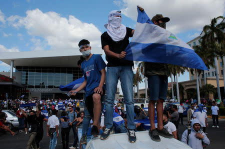 Demonstrators participate in a protest against the government of Nicaragua's President Daniel Ortega in Managua, Nicaragua March 16, 2019. REUTERS/Oswaldo Rivas