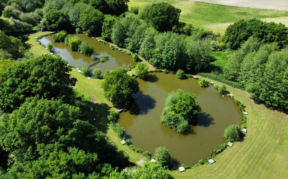 The lakes that George personally excavated in his back garden - JAMIE LORRIMAN