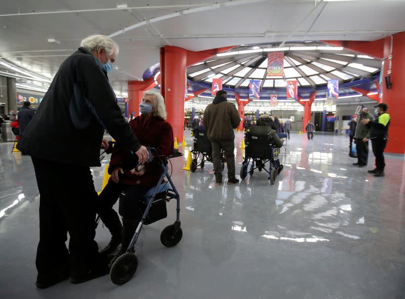 Quebec begins vaccination for seniors at Olympic Stadium in Montreal